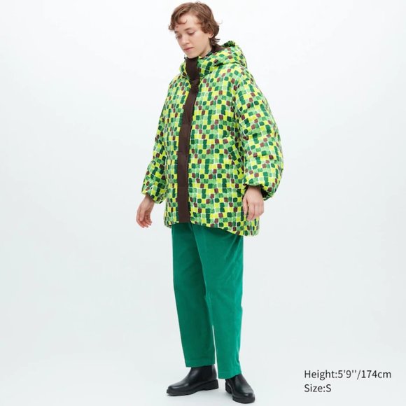 UNIQLO Down Oversized Hooded Coat (Printed, MARNI) XL new with tag nwt green - Picture 11 of 13